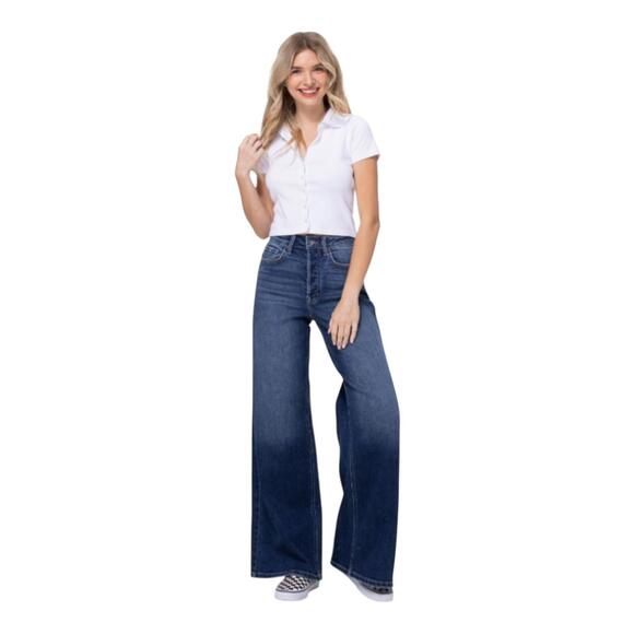 Denim - NWT Cello Dark Wash Wide Leg Jeans Size 5 (26-27)